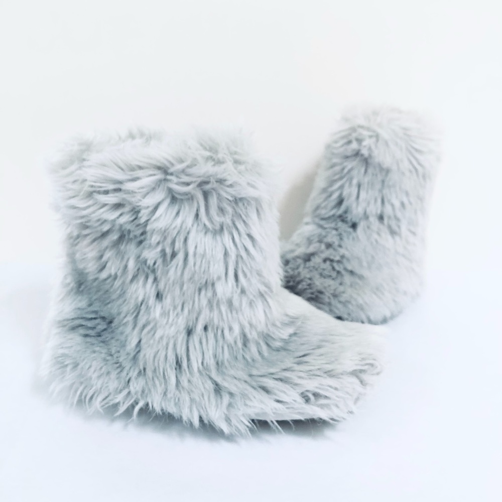 Restoration Hardware Faux Fur Slipper / Booties Small